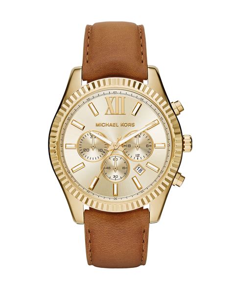 michael kors thin leather band watch|Michael Kors 44mm watch band.